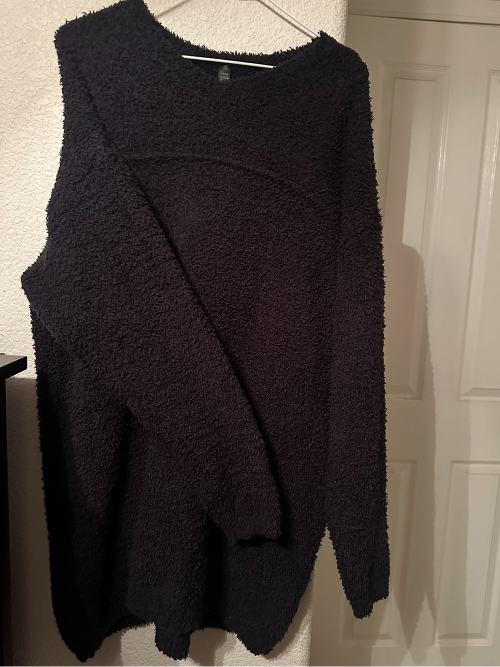 SKIMS Cozy Women's Black Plush Sweater Dress